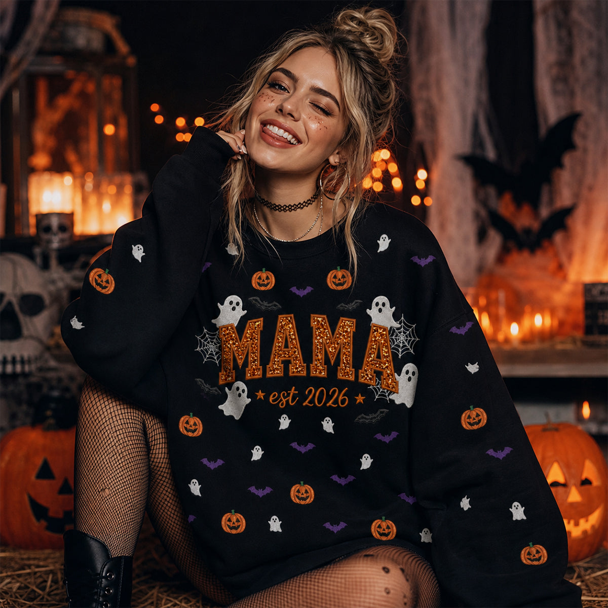custom-sparkle-mama-halloween-sweatshirt-glitter-embroidered-ghost-pumpkin-pullover