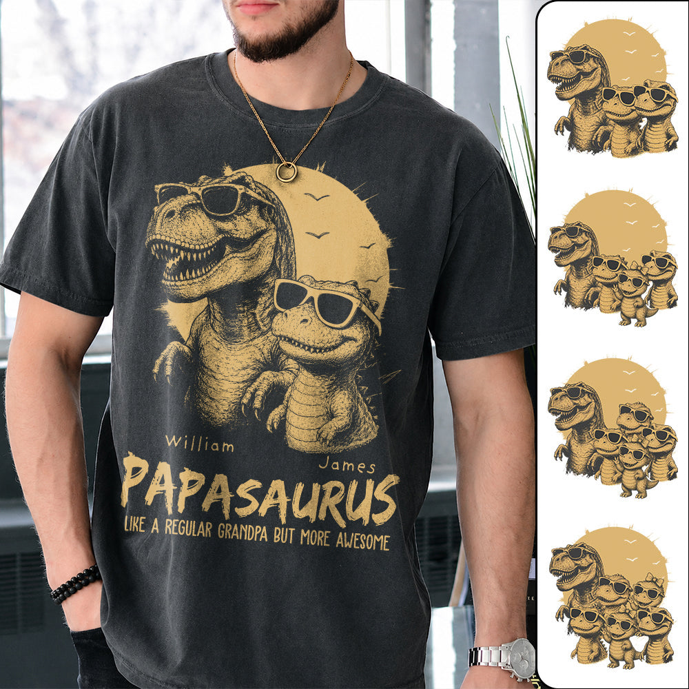 personalized-grandpasaurus-shirt-with-custom-kids-names-funny-grandpa-family-t-shirt-for-papa-daddy-fathers-day-birthday-gift