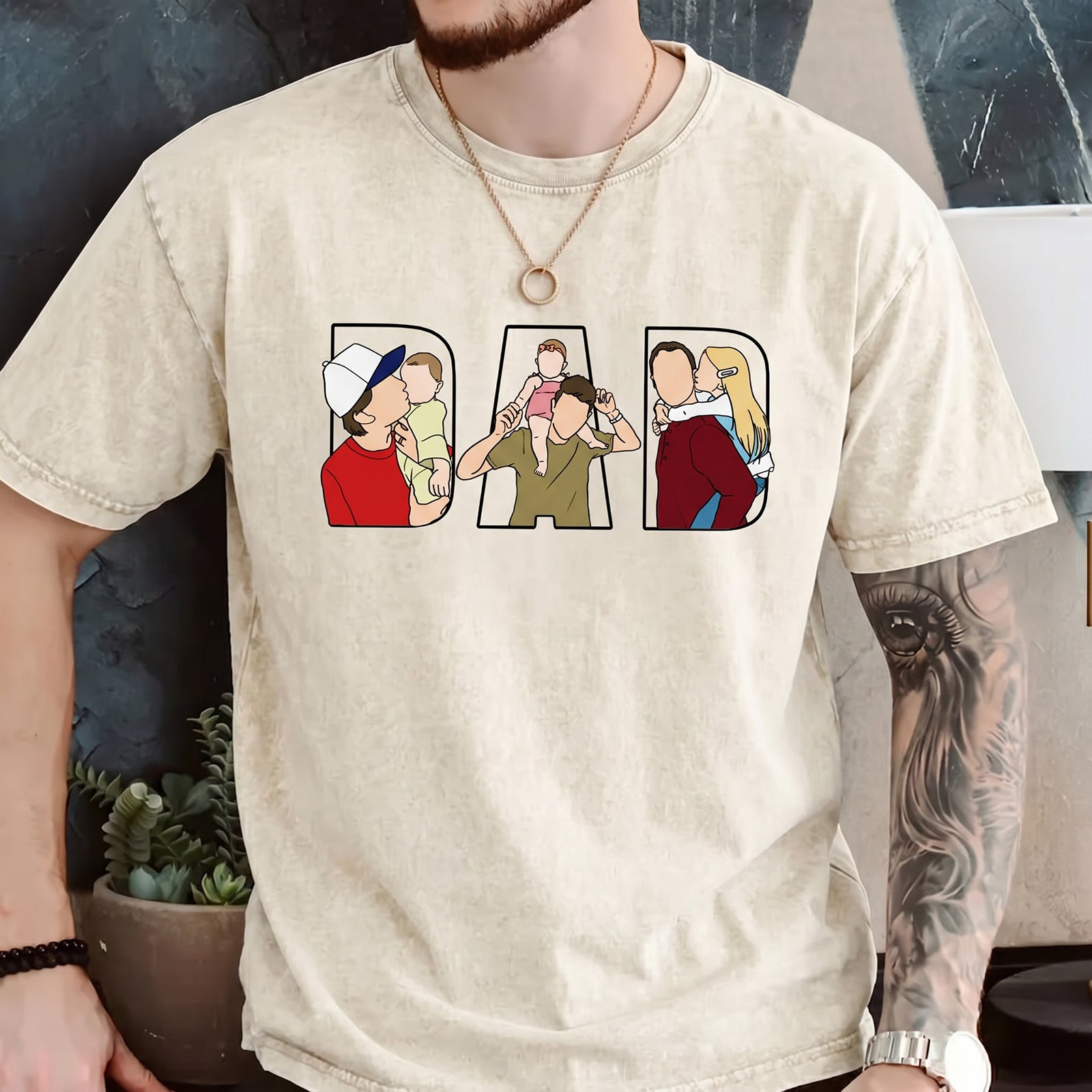 custom-vintage-wash-dad-family-moments-print-t-shirt-retro-fathers-day-gift