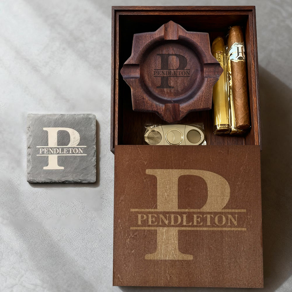 personalized-name-walnut-cigar-ash-tray-setwithout-cigar