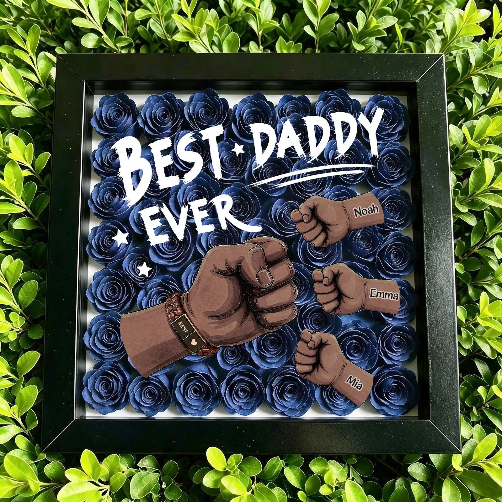 personalized-best-dad-ever-fist-bump-shadow-box-with-watch-strap-braided-cord-custom-fathers-day-gift-with-kids-names