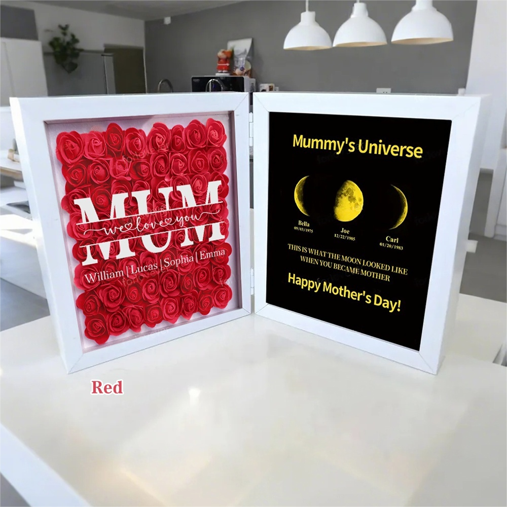 mum-we-love-you-with-real-moon-phase-anniversary-calendar-mummys-universe-personalized-heart-shape-flower-shadow-box