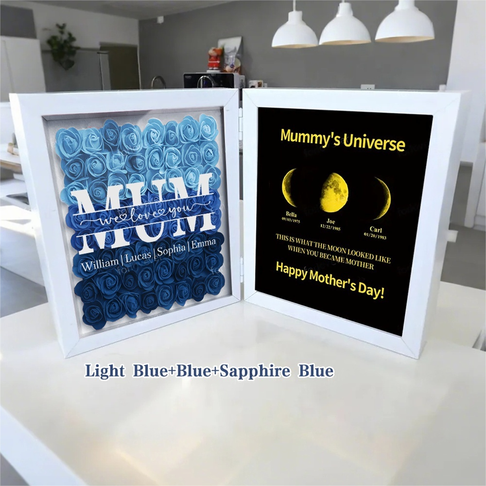 mum-we-love-you-with-real-moon-phase-anniversary-calendar-mummys-universe-personalized-heart-shape-flower-shadow-box