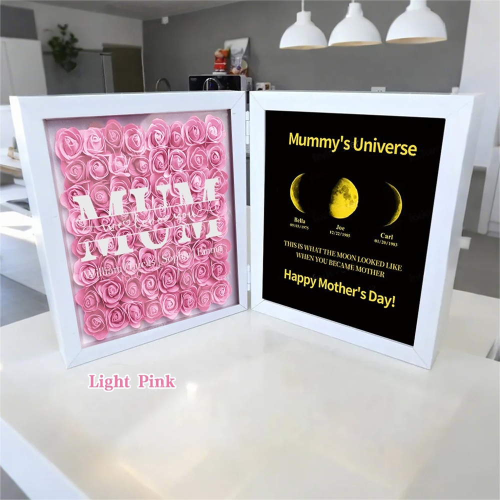 mum-we-love-you-with-real-moon-phase-anniversary-calendar-mummys-universe-personalized-heart-shape-flower-shadow-box