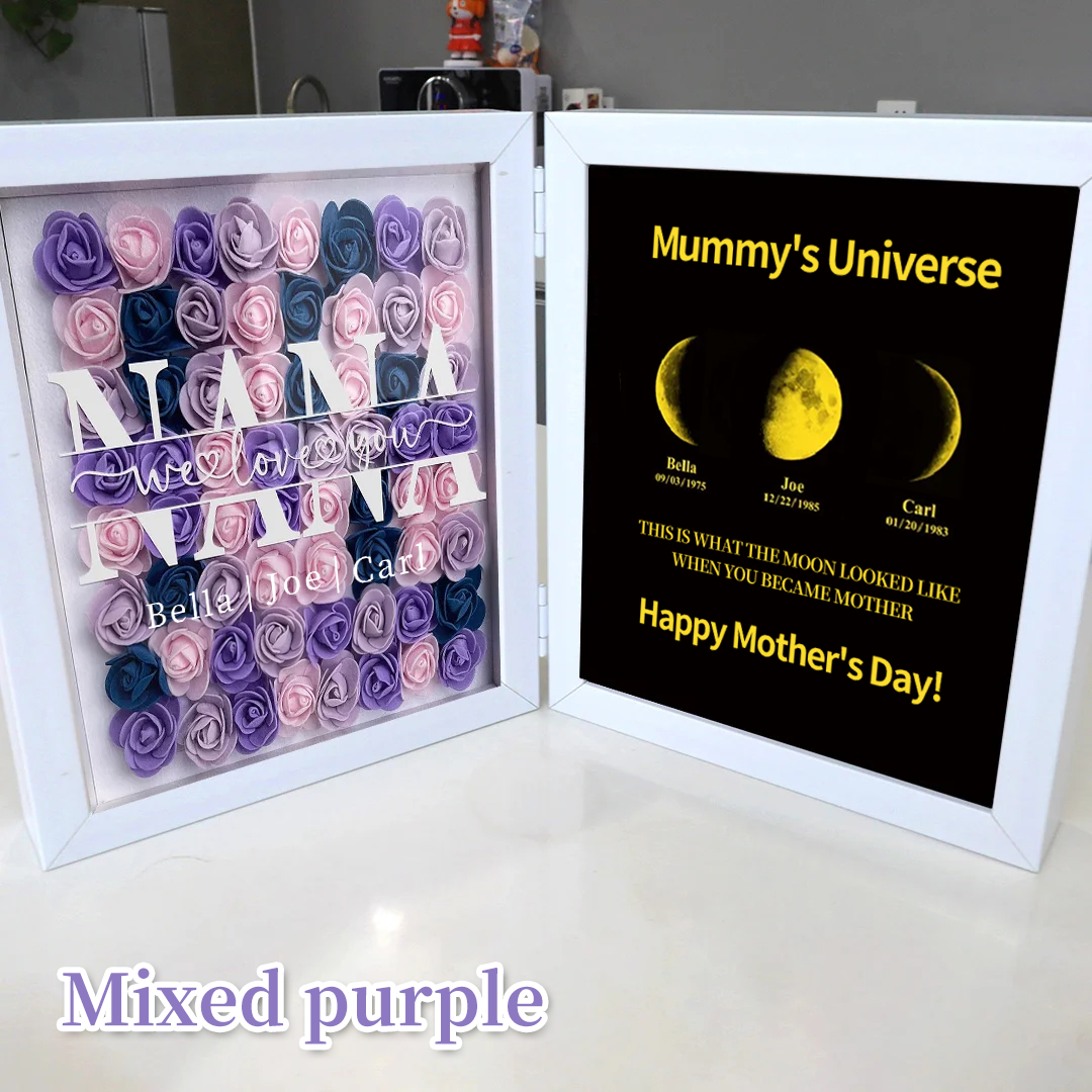 mum-we-love-you-with-real-moon-phase-anniversary-calendar-mummys-universe-personalized-heart-shape-flower-shadow-box