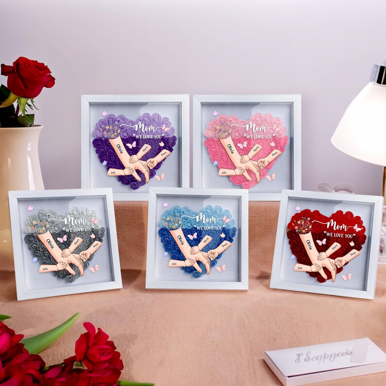 personalized-handprints-mom-and-children-flower-shadow-box-mothers-day-gifts
