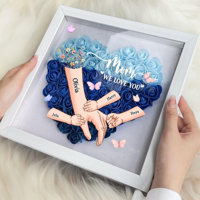 personalized-handprints-mom-and-children-flower-shadow-box-mothers-day-gifts