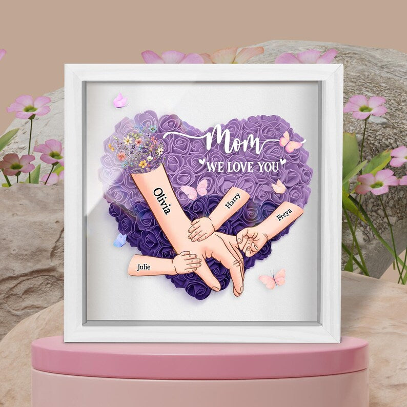 personalized-handprints-mom-and-children-flower-shadow-box-mothers-day-gifts