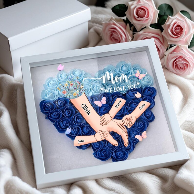 personalized-handprints-mom-and-children-flower-shadow-box-mothers-day-gifts