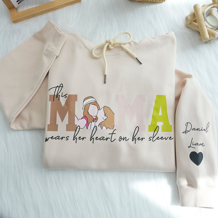 mom-wears-her-heart-on-her-sleeves-custom-print-hoodie-mama-and-kids-portrait