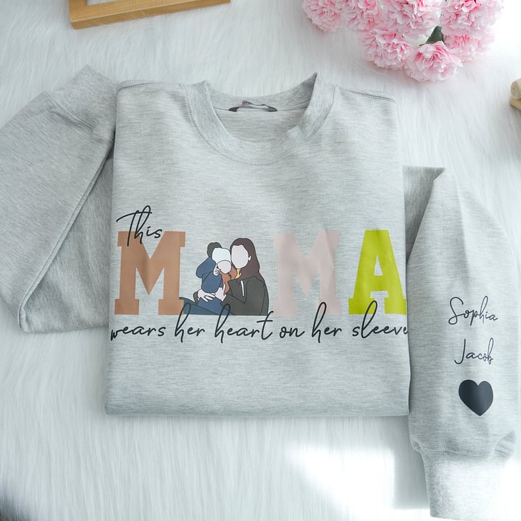 mom-wears-her-heart-on-her-sleeves-custom-print-hoodie-mama-and-kids-portrait