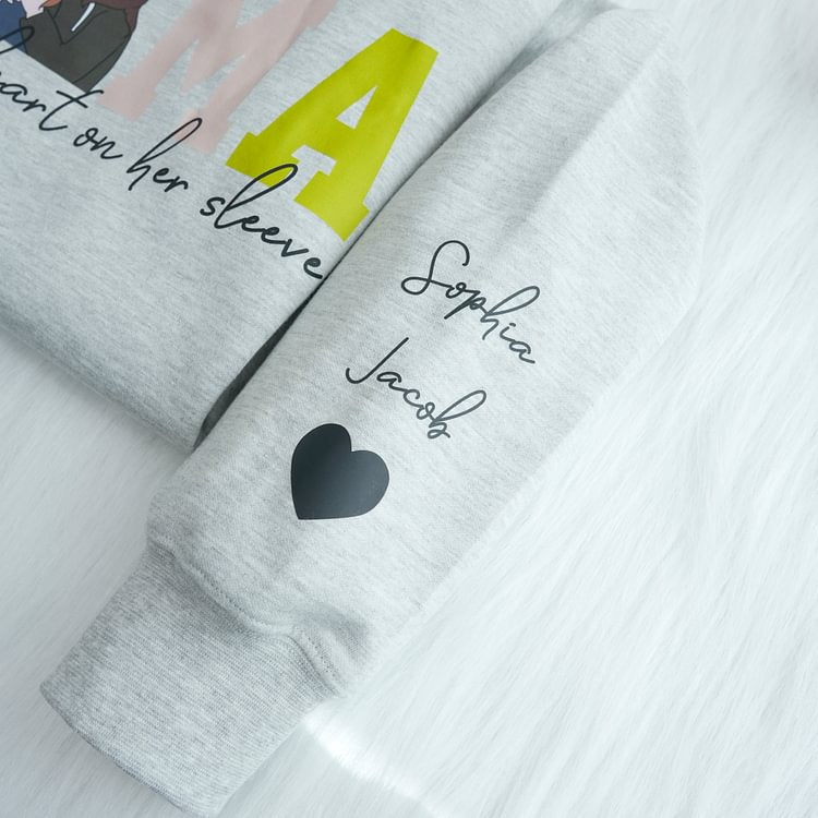 mom-wears-her-heart-on-her-sleeves-custom-print-hoodie-mama-and-kids-portrait