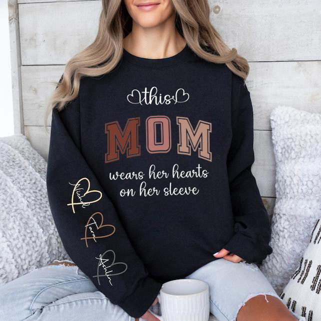custom-wear-your-heart-on-your-sleeve-mom-sweatshirt-with-your-childs-name-a-great-mothers-day-gift