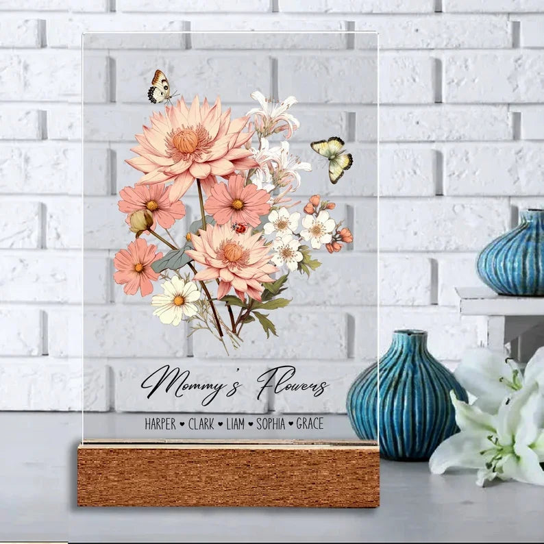 birth-flower-family-bouquet-birth-month-flower-art-custom-hand-drawn-art-birth-month-flower-print-personalized-gift