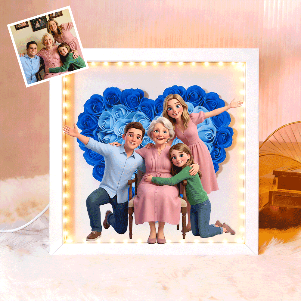 personalized-flower-shadow-box-custom-comic-style-photo-gift-for-mom-gift-for-mothers-day