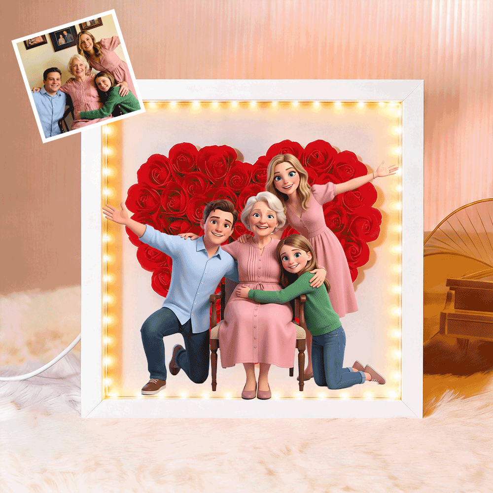 personalized-flower-shadow-box-custom-comic-style-photo-gift-for-mom-gift-for-mothers-day