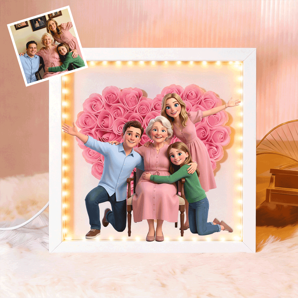 personalized-flower-shadow-box-custom-comic-style-photo-gift-for-mom-gift-for-mothers-day