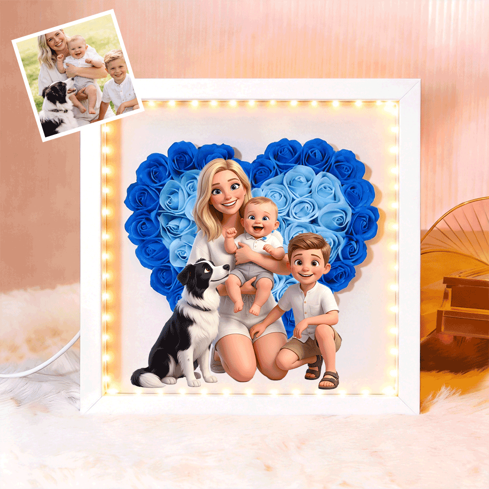 personalized-flower-shadow-box-custom-comic-style-photo-gift-for-mom-gift-for-mothers-day