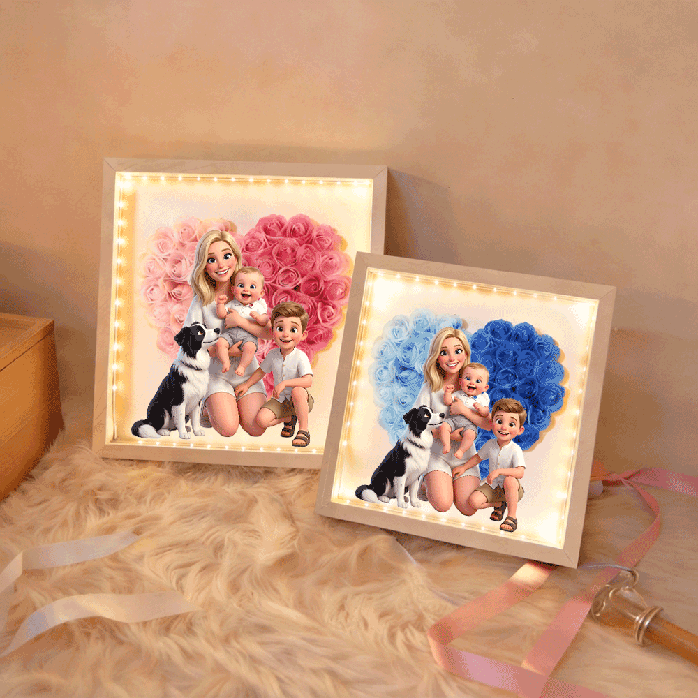 personalized-flower-shadow-box-custom-comic-style-photo-gift-for-mom-gift-for-mothers-day