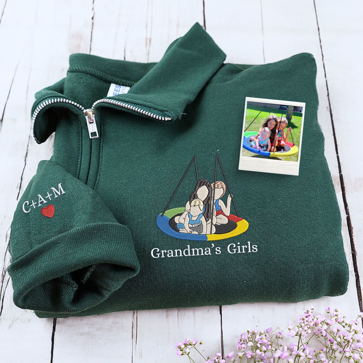 custom-photo-embroidered-quarter-zip-sweatshirt-personalized-gift-for-mom-grandma