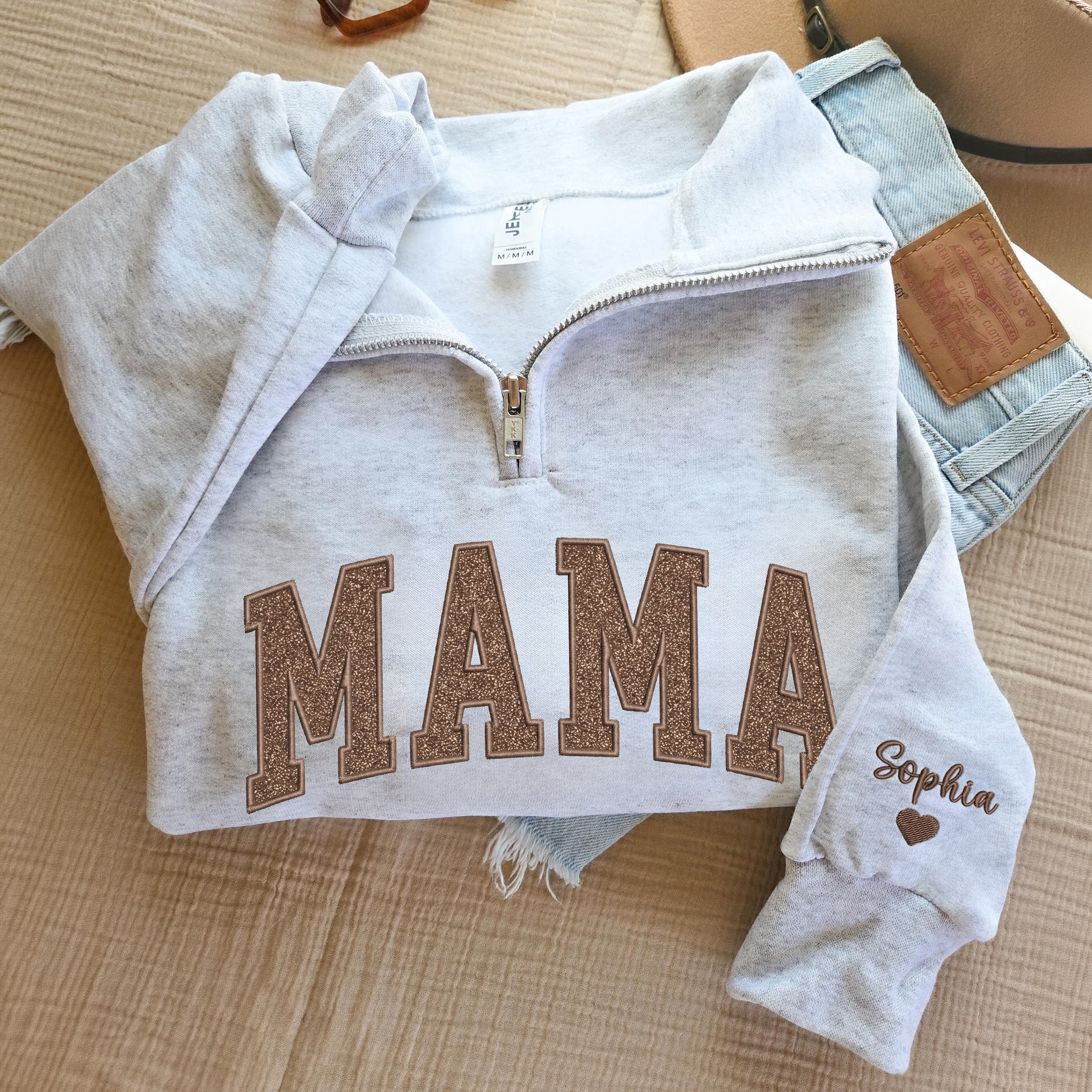 custom-embroidered-applique-glitter-mama-quarter-zip-sweater-gift-for-mom