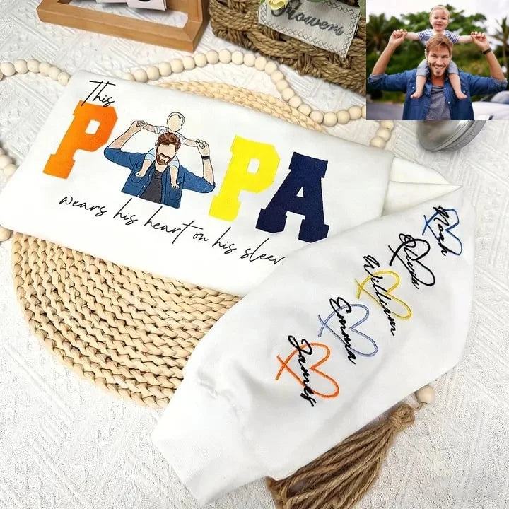custom-embroidered-dad-portrait-sweatshirt-with-heart-on-sleeve-fathers-day-gift-for-dad