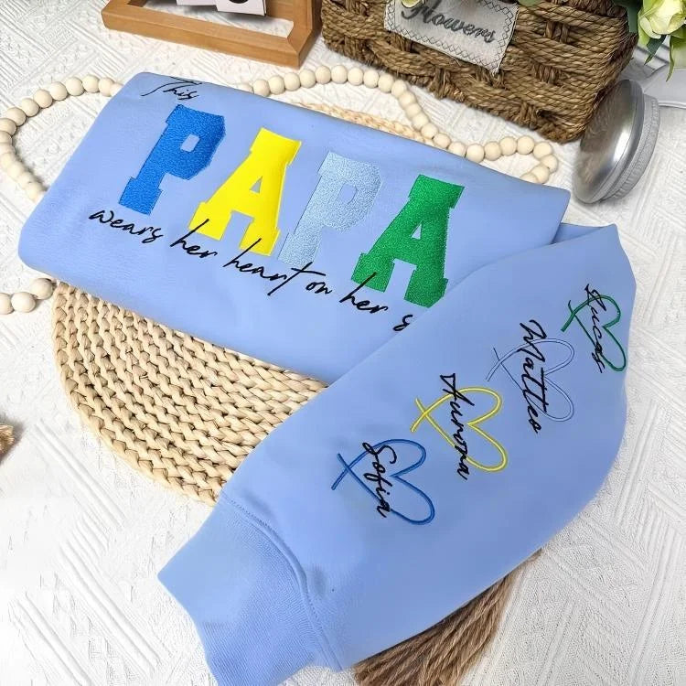 personalized-heart-on-sleeve-embroidered-sweatshirt-for-dad-fathers-day-gift