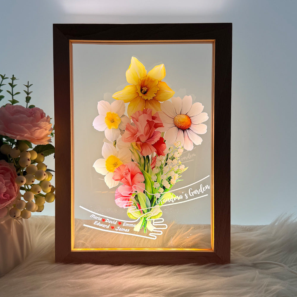 custom-hug-birth-month-flower-bouquet-with-names-led-night-light-frame-mothers-day-gift