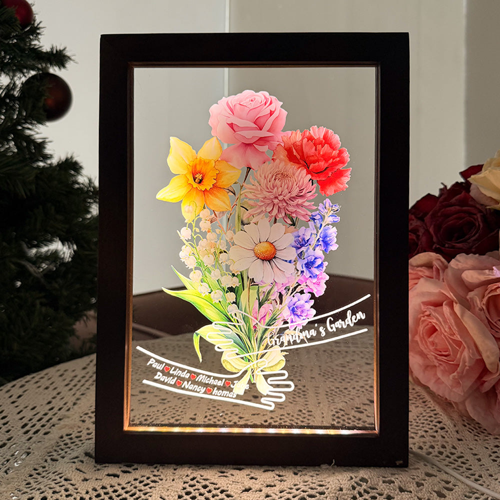 custom-hug-birth-month-flower-bouquet-with-names-led-night-light-frame-mothers-day-gift