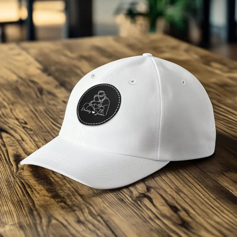 custom-line-art-portrait-embroidered-hat-personalized-fathers-day-gift