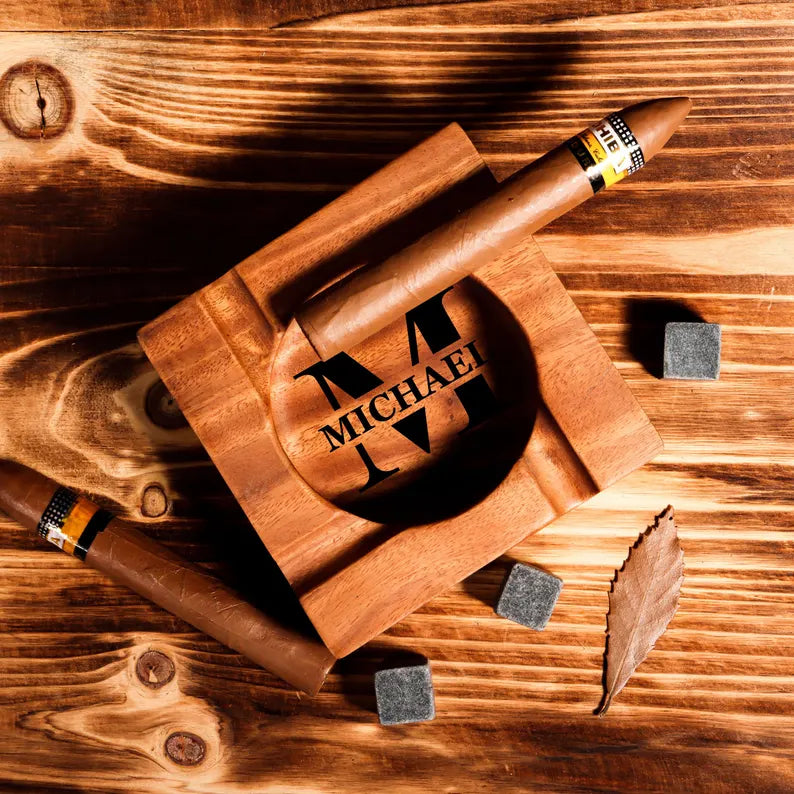 personalized-cigar-ashtray-cigar-holder-unique-ashtray-walnut-wood-ashtray-cigar-accessory-husband-fathers-gift