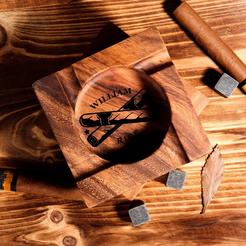 personalized-cigar-ashtray-cigar-holder-unique-ashtray-walnut-wood-ashtray-cigar-accessory-husband-fathers-gift