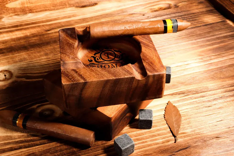 personalized-cigar-ashtray-cigar-holder-unique-ashtray-walnut-wood-ashtray-cigar-accessory-husband-fathers-gift