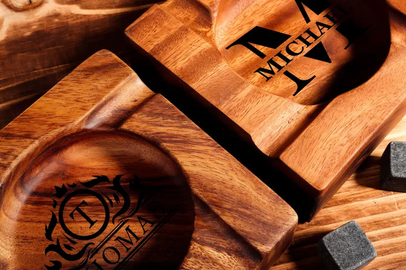 personalized-cigar-ashtray-cigar-holder-unique-ashtray-walnut-wood-ashtray-cigar-accessory-husband-fathers-gift