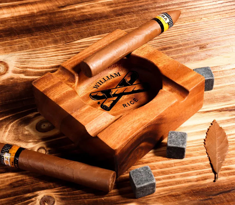 personalized-cigar-ashtray-cigar-holder-unique-ashtray-walnut-wood-ashtray-cigar-accessory-husband-fathers-gift