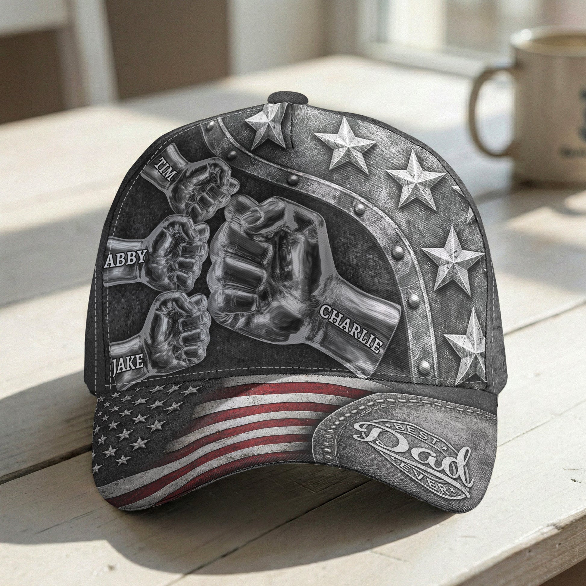personalized-best-dad-ever-metal-style-print-cap-custom-fathers-day-gift-with-kids-names