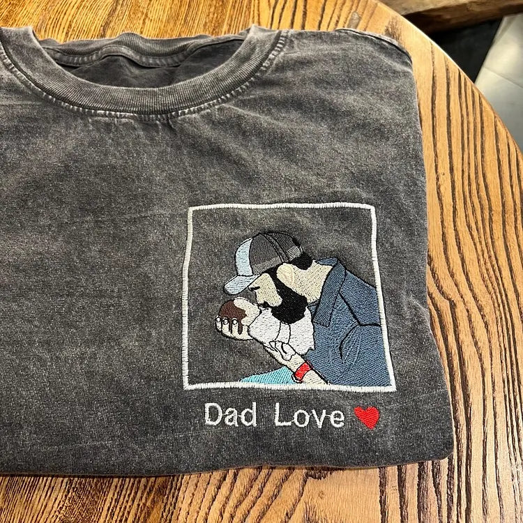 custom-washed-dad-t-shirt-with-kid-portrait-embroidery-personalized-fathers-day-gift