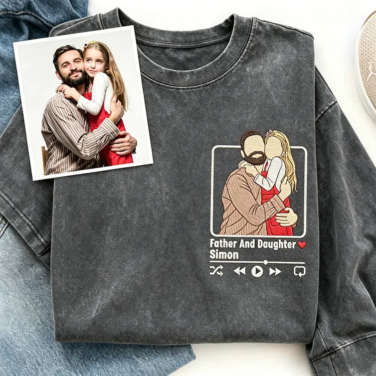 custom-washed-dad-t-shirt-with-kid-portrait-embroidery-personalized-fathers-day-gift