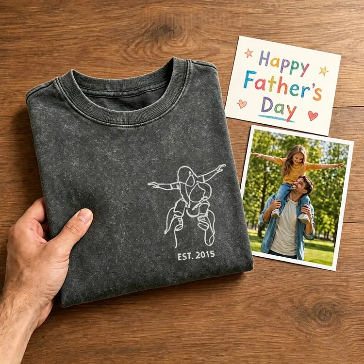 custom-washed-dad-t-shirt-with-kid-portrait-embroidery-personalized-fathers-day-gift