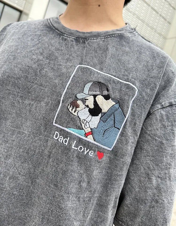 custom-washed-dad-t-shirt-with-kid-portrait-embroidery-personalized-fathers-day-gift