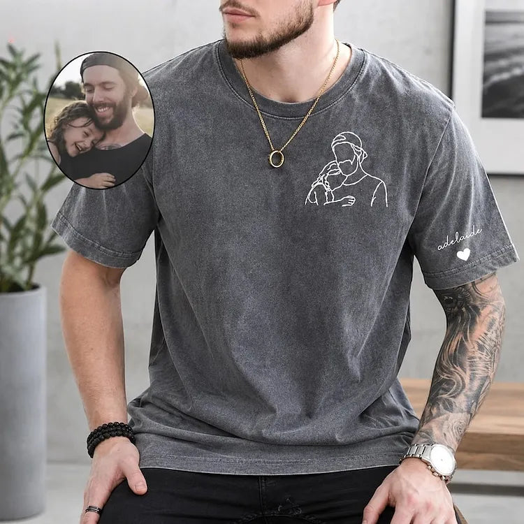 custom-washed-dad-t-shirt-with-kid-portrait-embroidery-personalized-fathers-day-gift