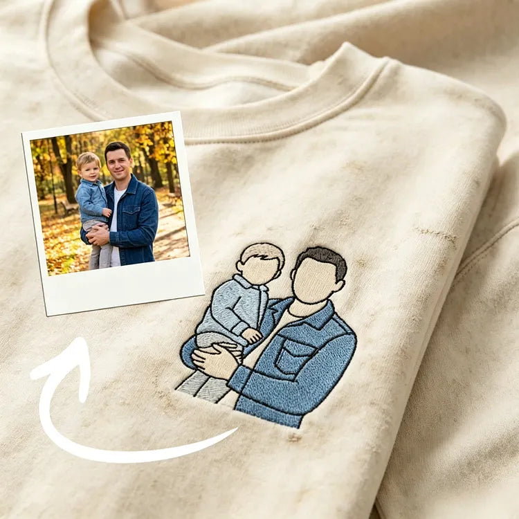 custom-washed-dad-t-shirt-with-kid-portrait-embroidery-personalized-fathers-day-gift