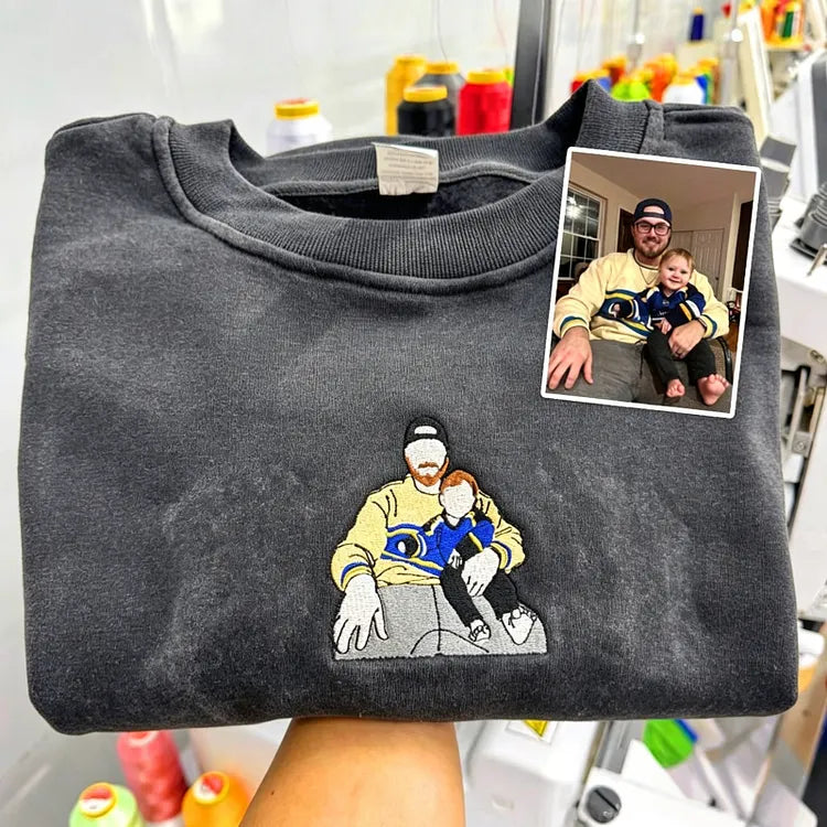 custom-washed-dad-t-shirt-with-kid-portrait-embroidery-personalized-fathers-day-gift