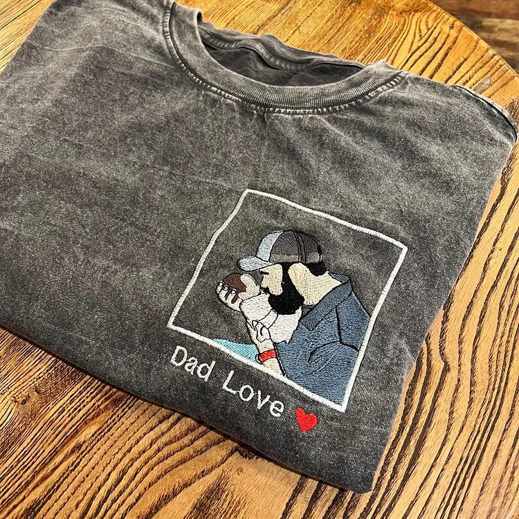 custom-washed-dad-t-shirt-with-kid-portrait-embroidery-personalized-fathers-day-gift