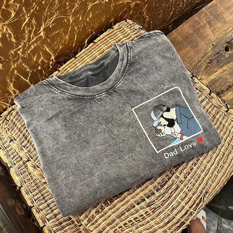 custom-washed-dad-t-shirt-with-kid-portrait-embroidery-personalized-fathers-day-gift