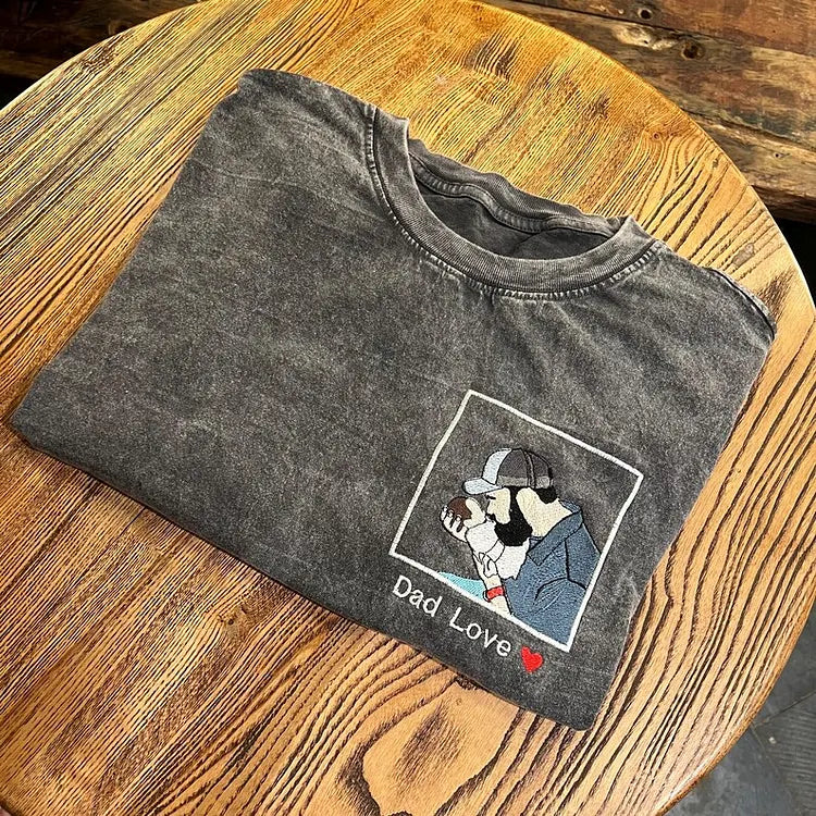 custom-washed-dad-t-shirt-with-kid-portrait-embroidery-personalized-fathers-day-gift