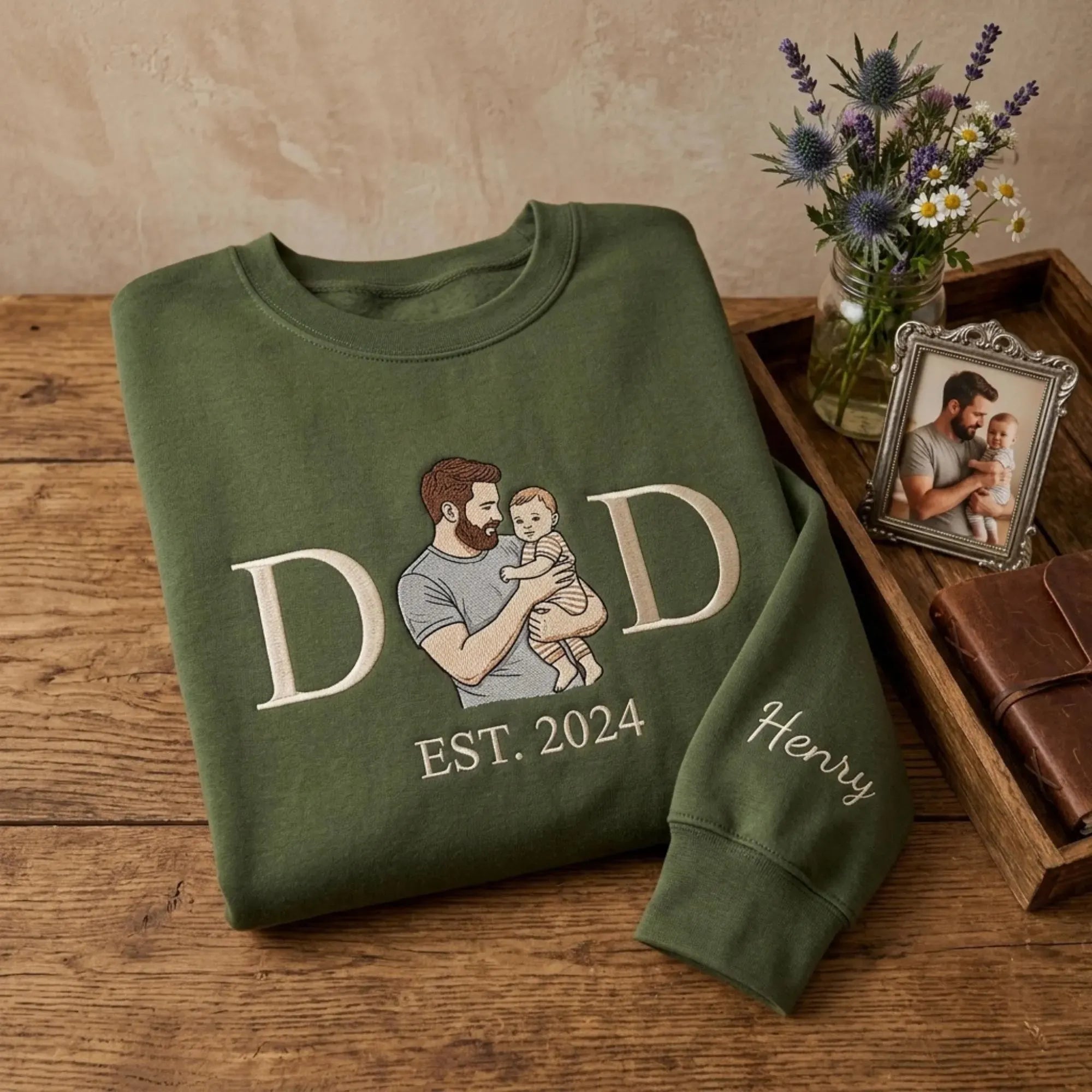 custom-dad-portrait-embroidered-sweatshirt-personalized-fathers-day-gift-with-est-year-sleeve-name