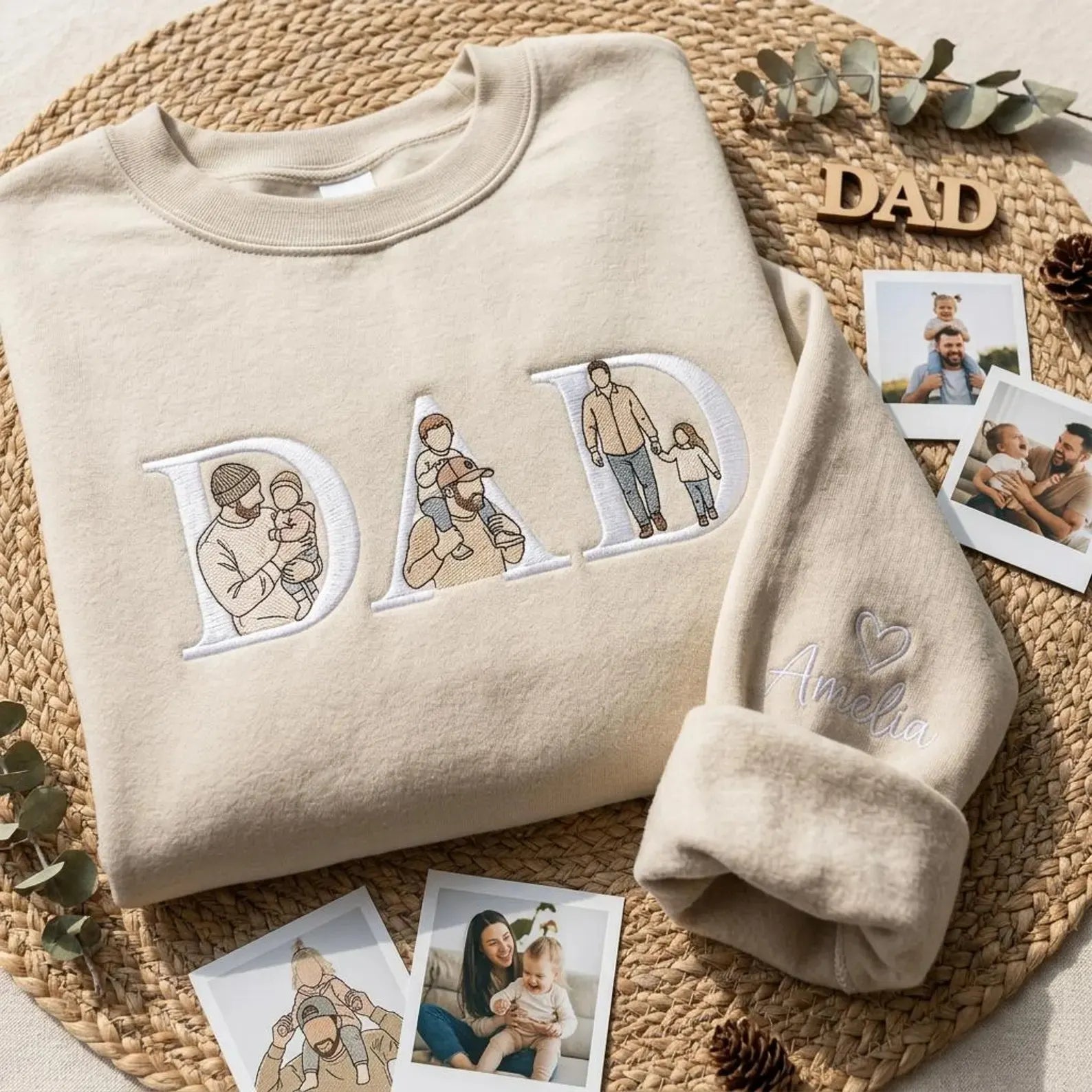 personalized-dad-embroidered-sweatshirt-with-portraits-custom-name-gift-for-father