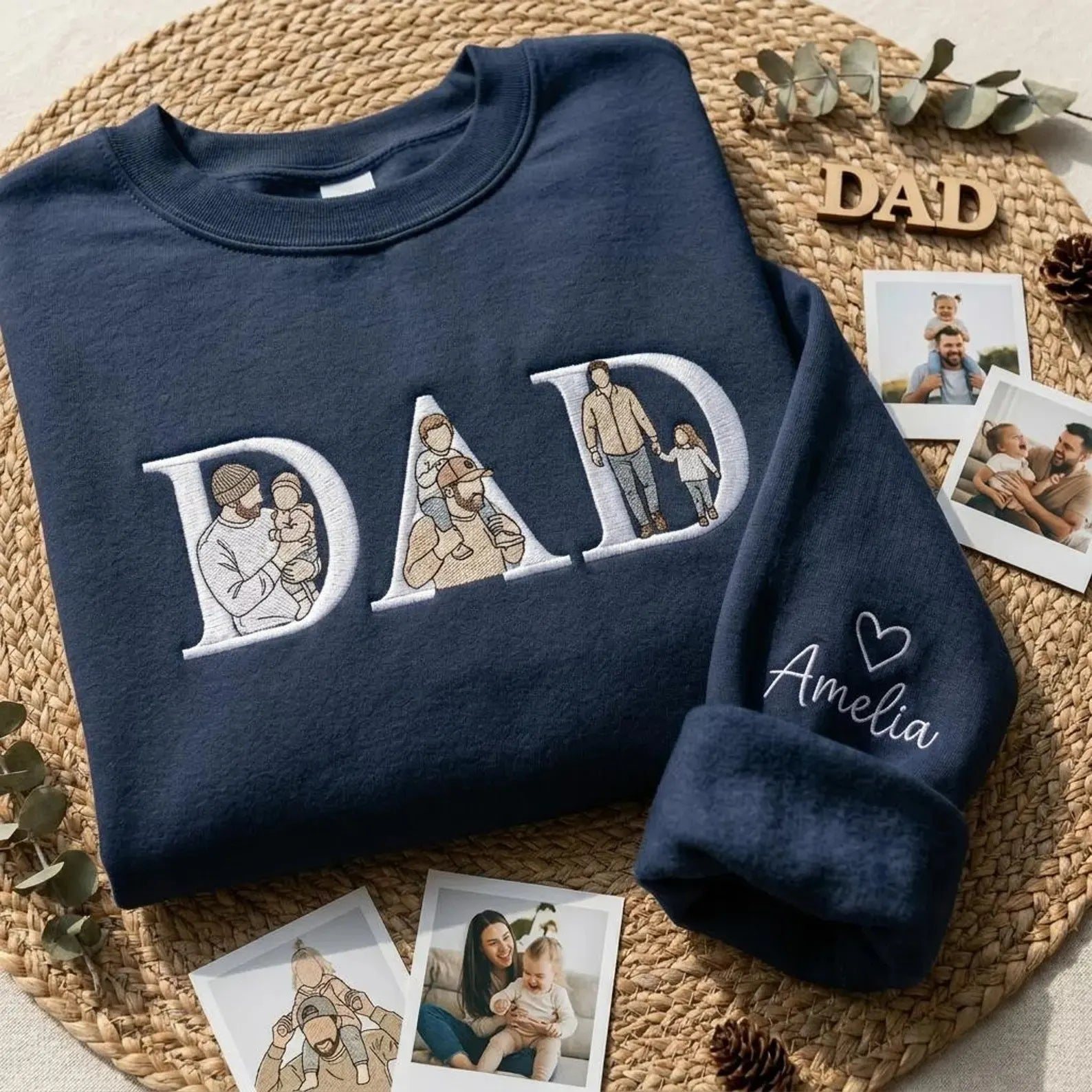 personalized-dad-embroidered-sweatshirt-with-portraits-custom-name-gift-for-father