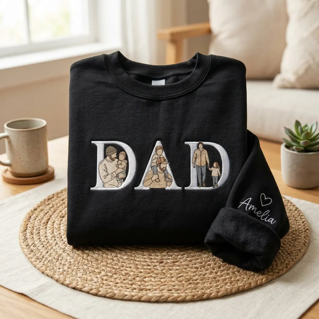 personalized-dad-embroidered-sweatshirt-with-portraits-custom-name-gift-for-father